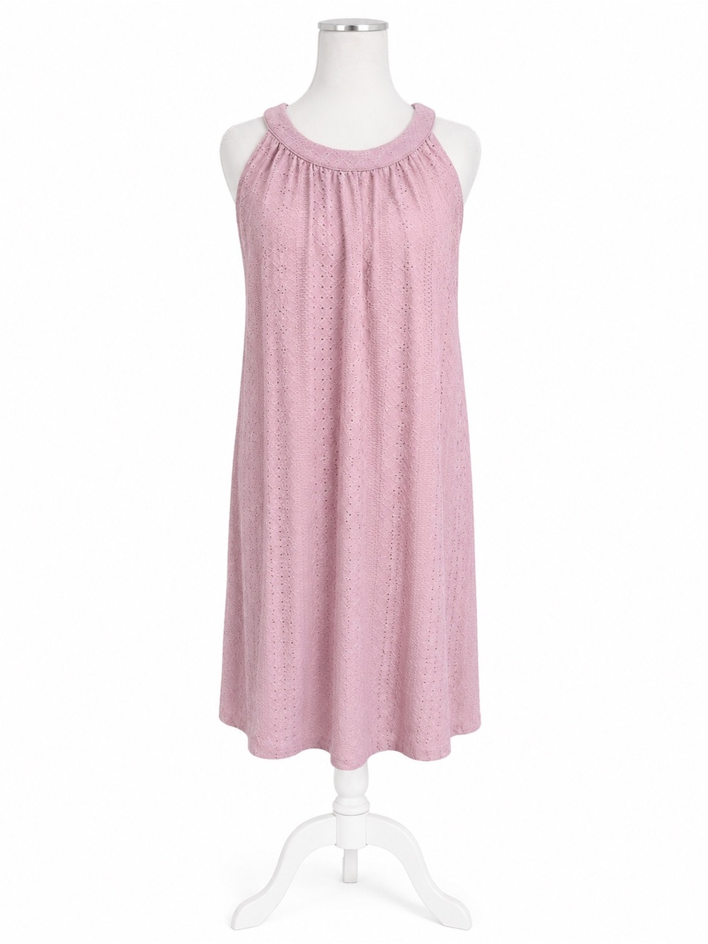 AIMAGE Dusty Pink Eyelet Knit Top